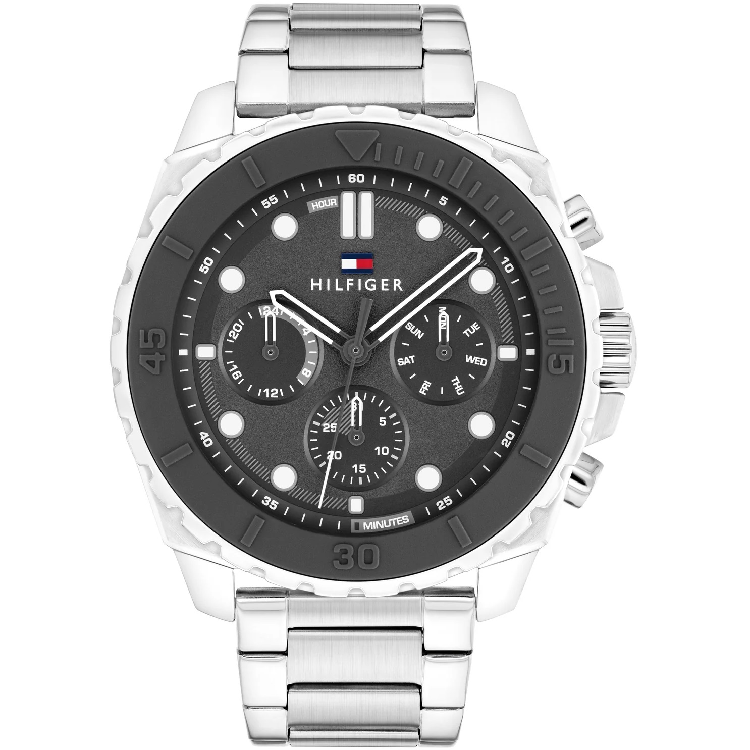TOMMY HILFIGER Morgan Multifunction Grey Dial 48mm Silver Stainless Steel Bracelet 1710689 - 