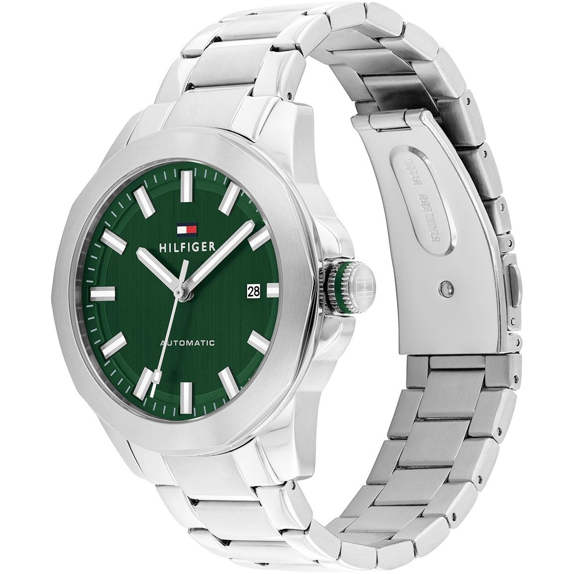 TOMMY HILFIGER Lars Automatic Green Dial 42mm Silver Stainless Steel Bracelet 1710694 - 