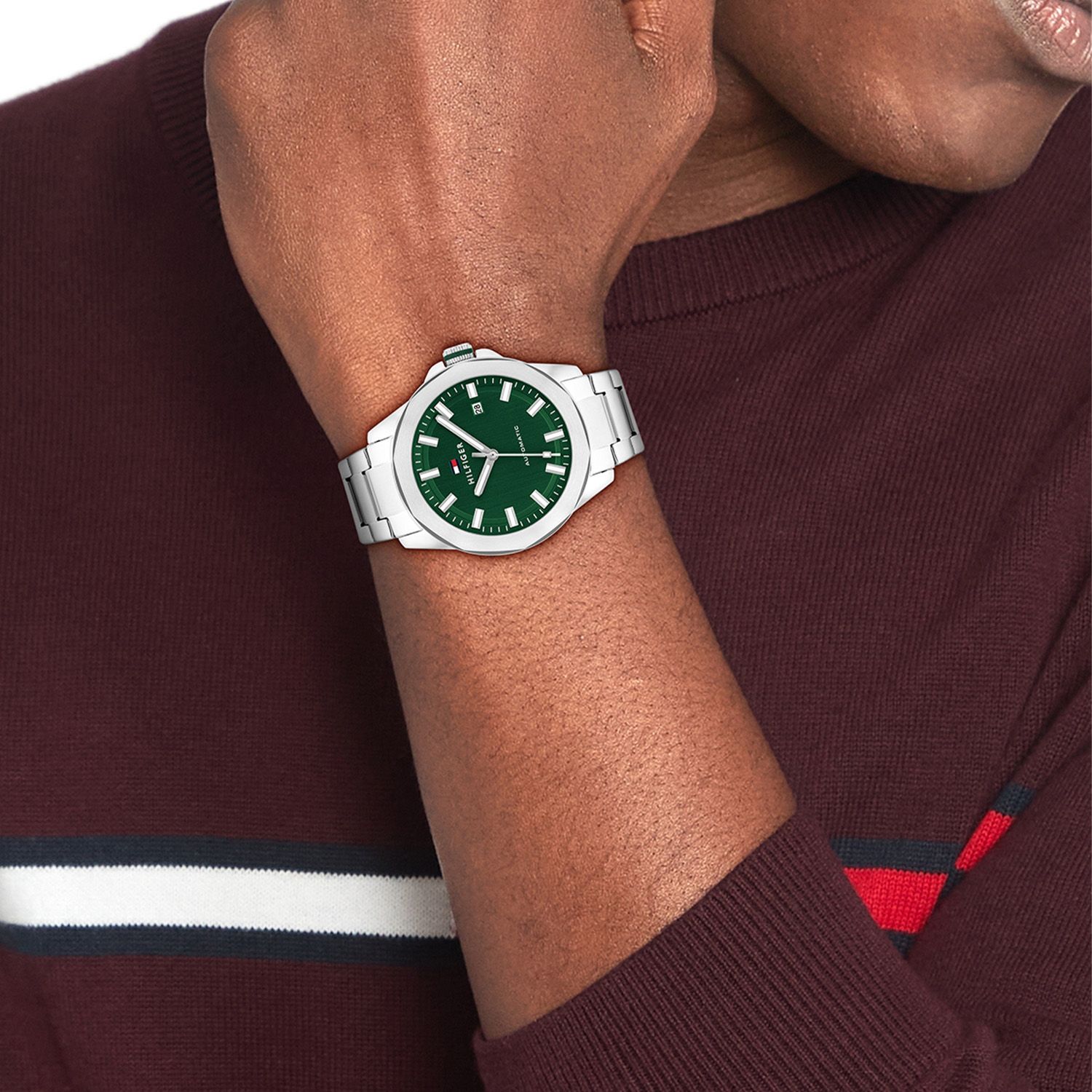 TOMMY HILFIGER Lars Automatic Green Dial 42mm Silver Stainless Steel Bracelet 1710694 - 4