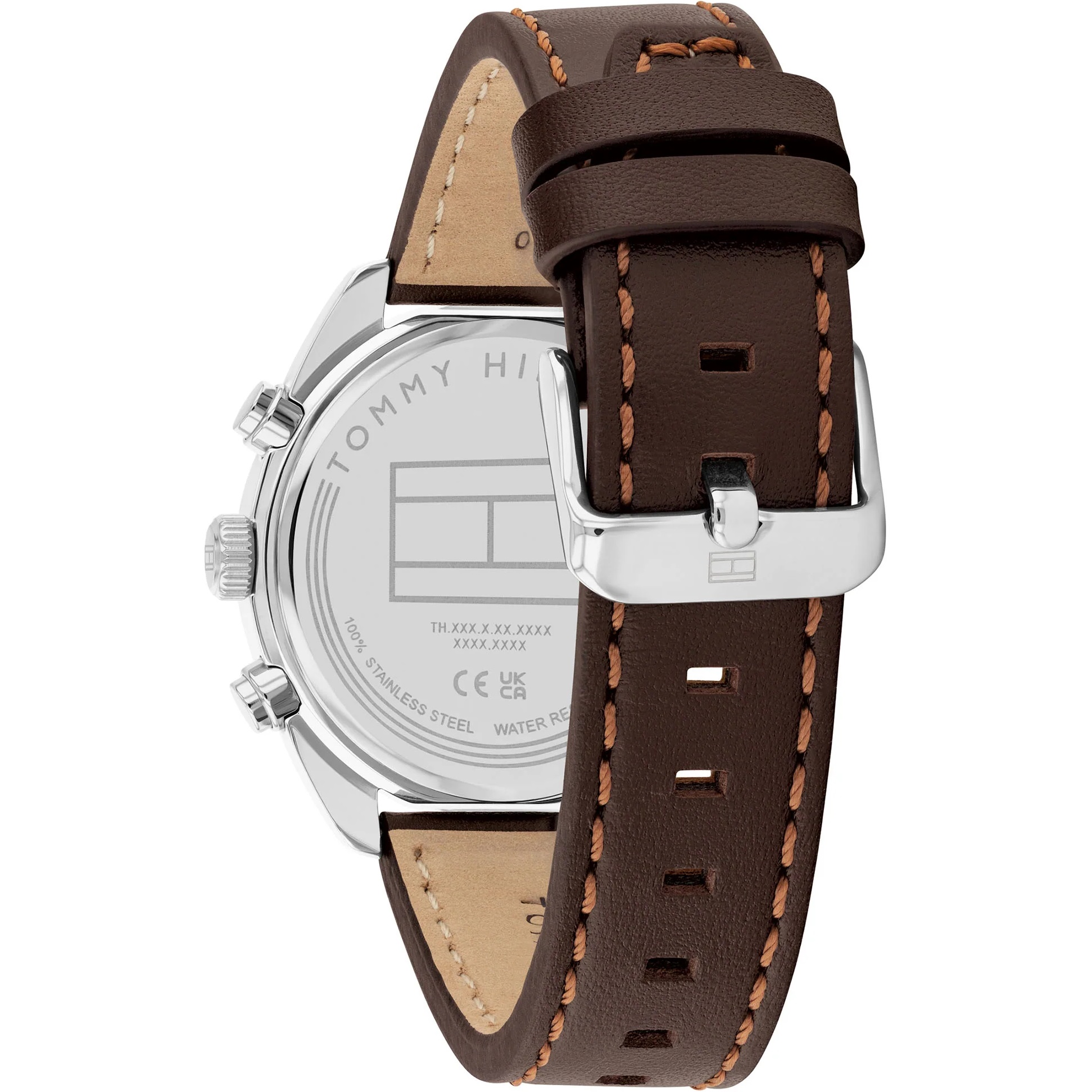 TOMMY HILFIGER Hudson Multifunction Green Dial 40mm Silver Stainless Steel Brown Leather Strap 1710719 - 3