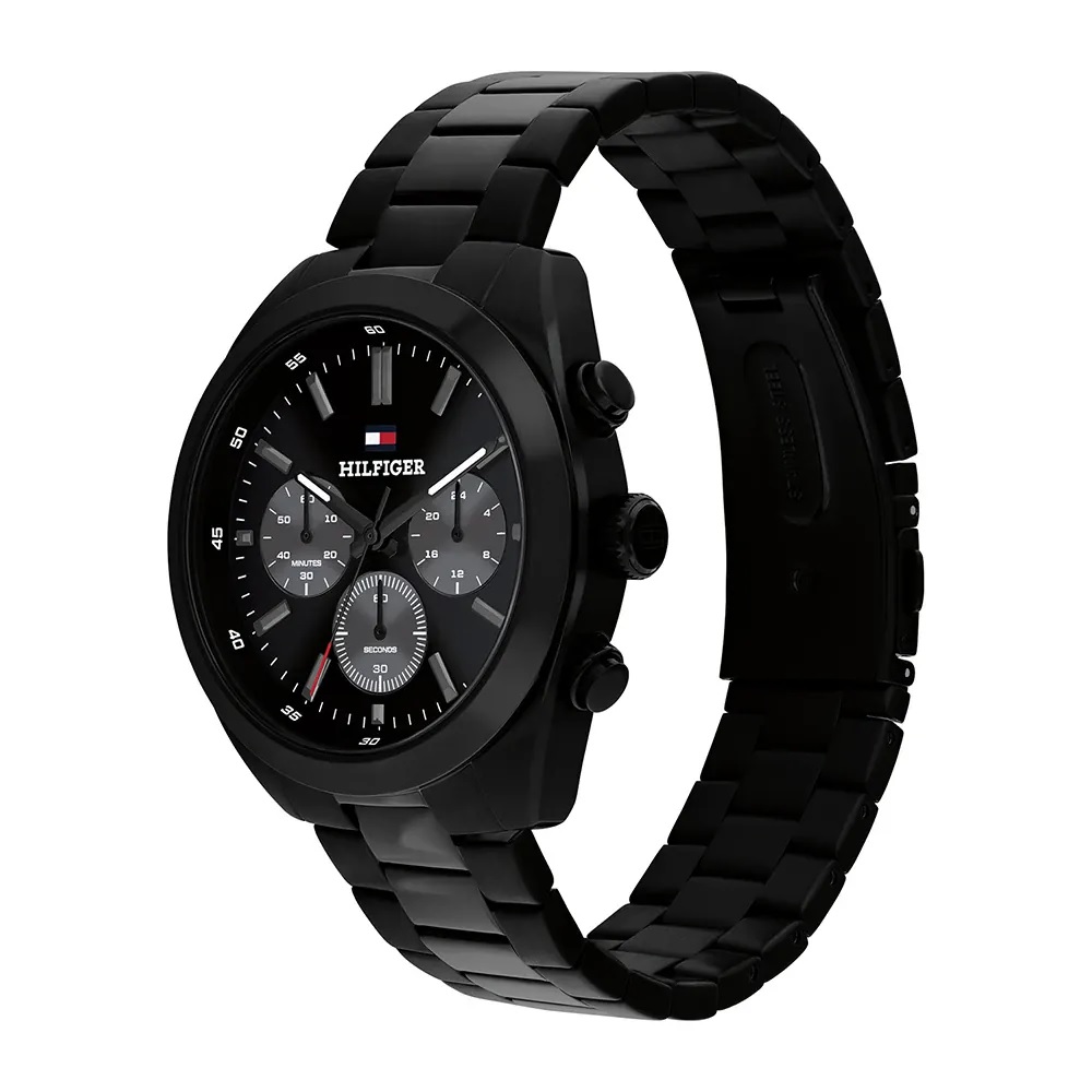TOMMY HILFIGER Hudson Multifunction Black Dial 40mm Black Stainless Steel Bracelet 1710724 - 3