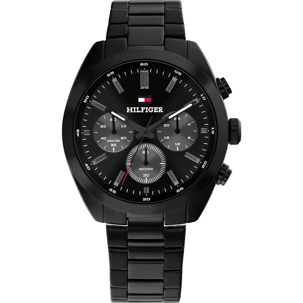 TOMMY HILFIGER Hudson Multifunction Black Dial 40mm Black Stainless Steel Bracelet 1710724 - 