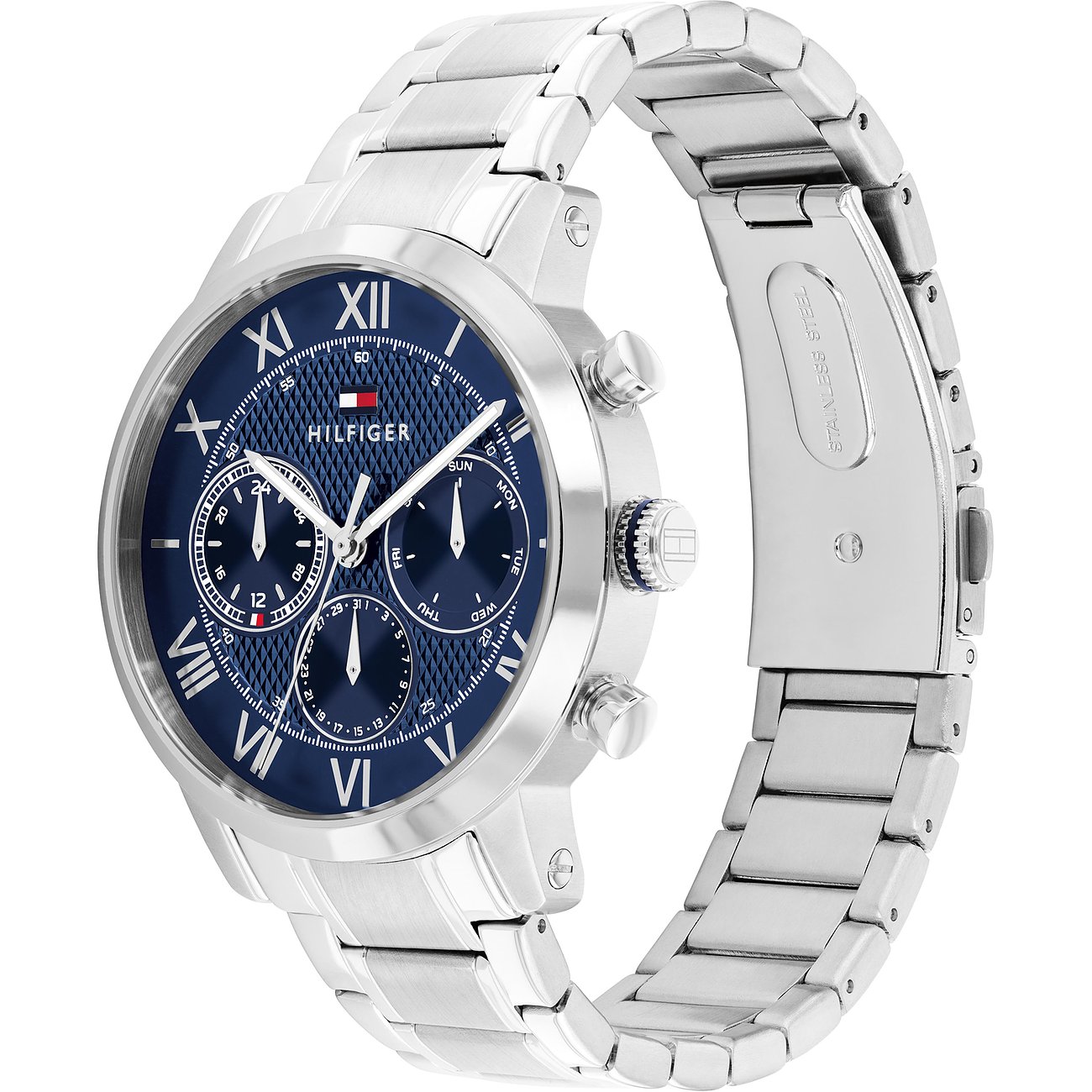 TOMMY HILFIGER Oxford Multifunction Blue Dial 42mm Silver Stainless Steel Bracelet 1710728 - 3