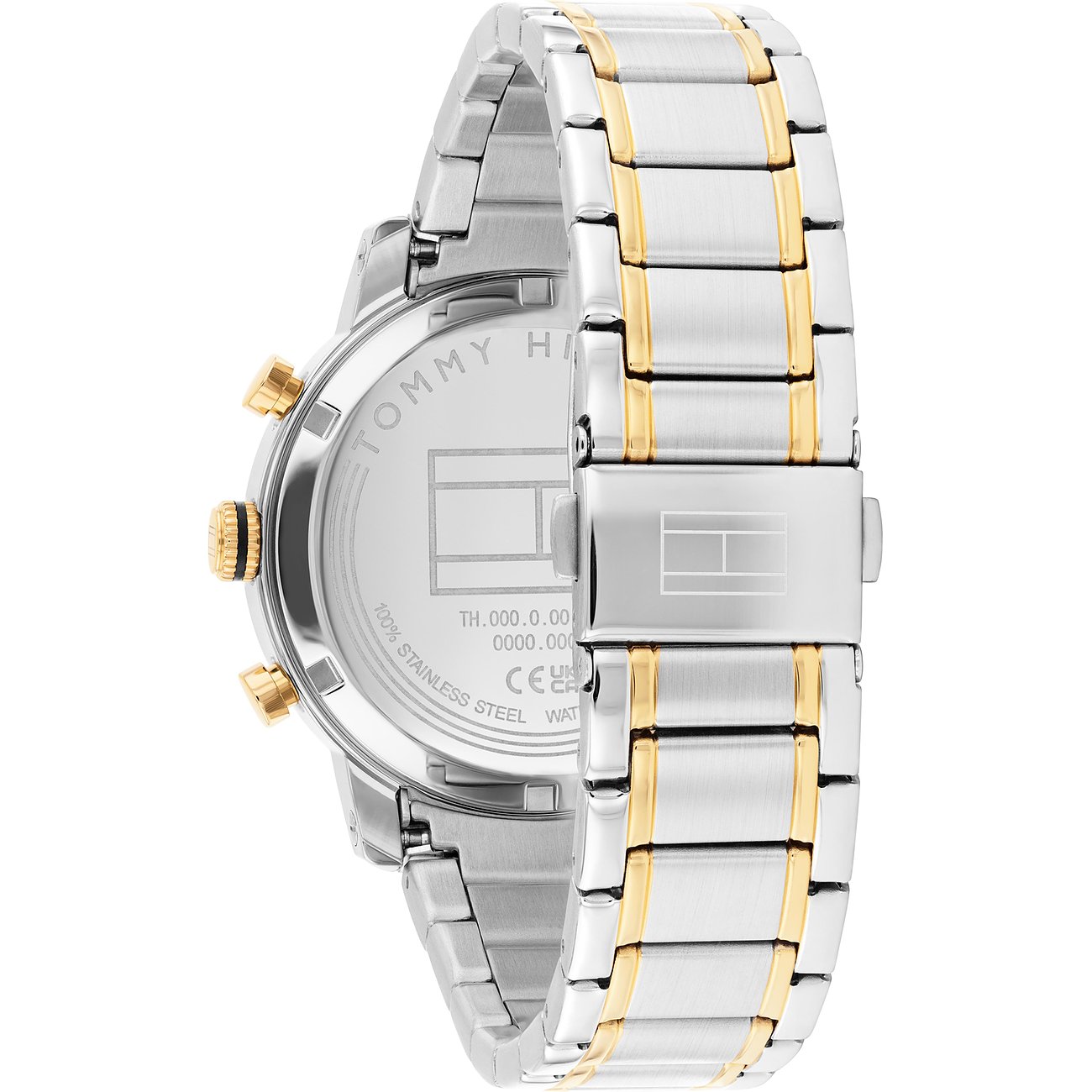 TOMMY HILFIGER Oxford Multifunction Black Dial 42mm Two Tone Gold Stainless Steel Bracelet 1710729 - 4