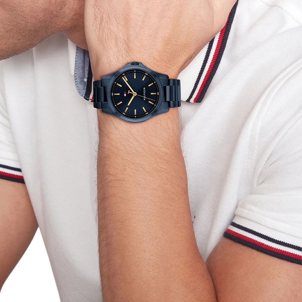 TOMMY HILFIGER Bruce Blue Dial 43mm Blue Stainless Steel Bracelet 1710742 - 4