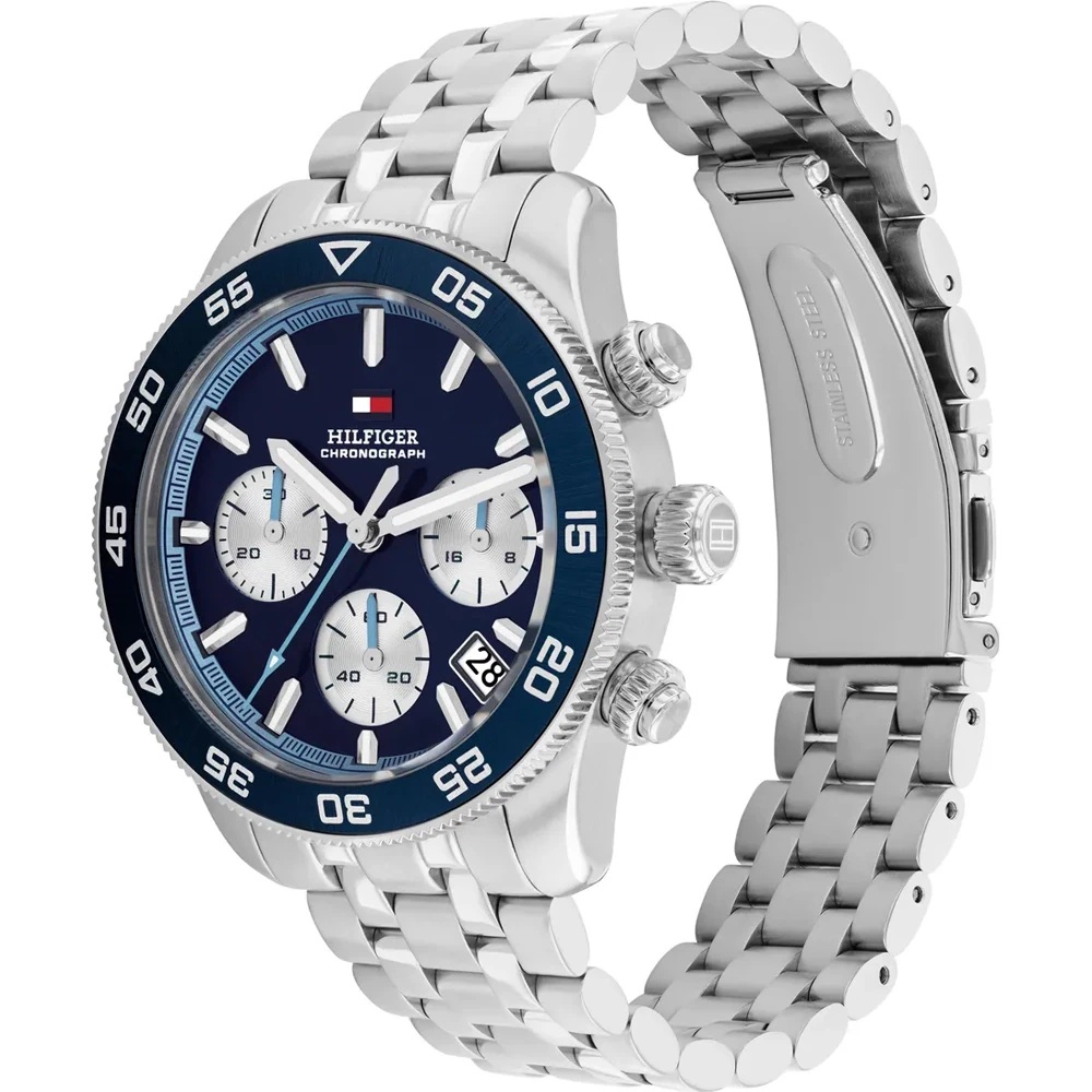TOMMY HILFIGER TH85 Chronograph Blue Dial 41mm Silver Stainless Steel Bracelet 1710743 - 