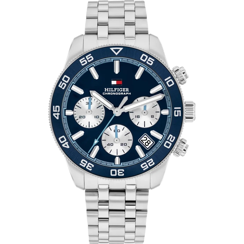 TOMMY HILFIGER TH85 Chronograph Blue Dial 41mm Silver Stainless Steel Bracelet 1710743 - 