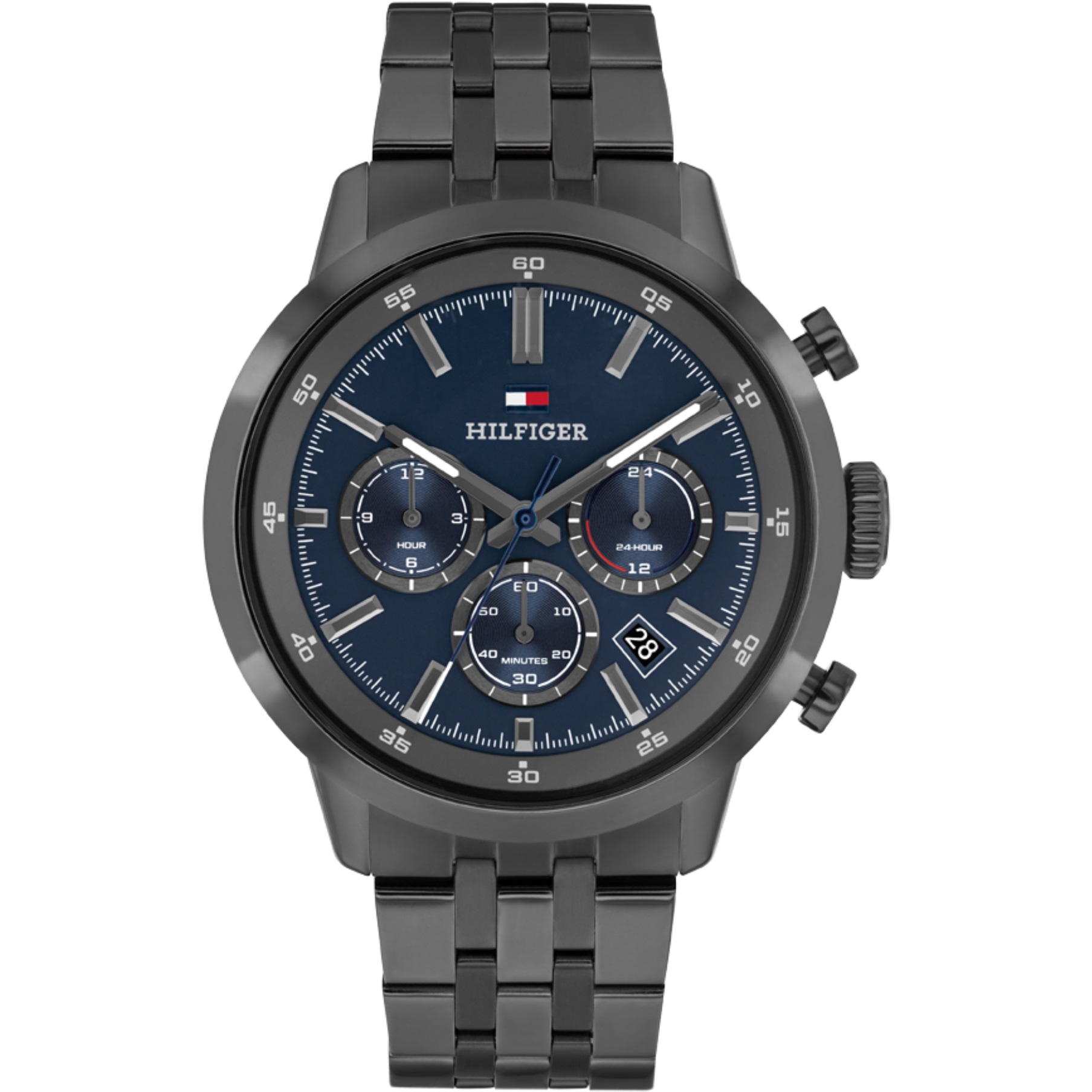 TOMMY HILFIGER Kent Chronograph Blue Dial 43mm Black Stainless Steel Bracelet 1710755 - 