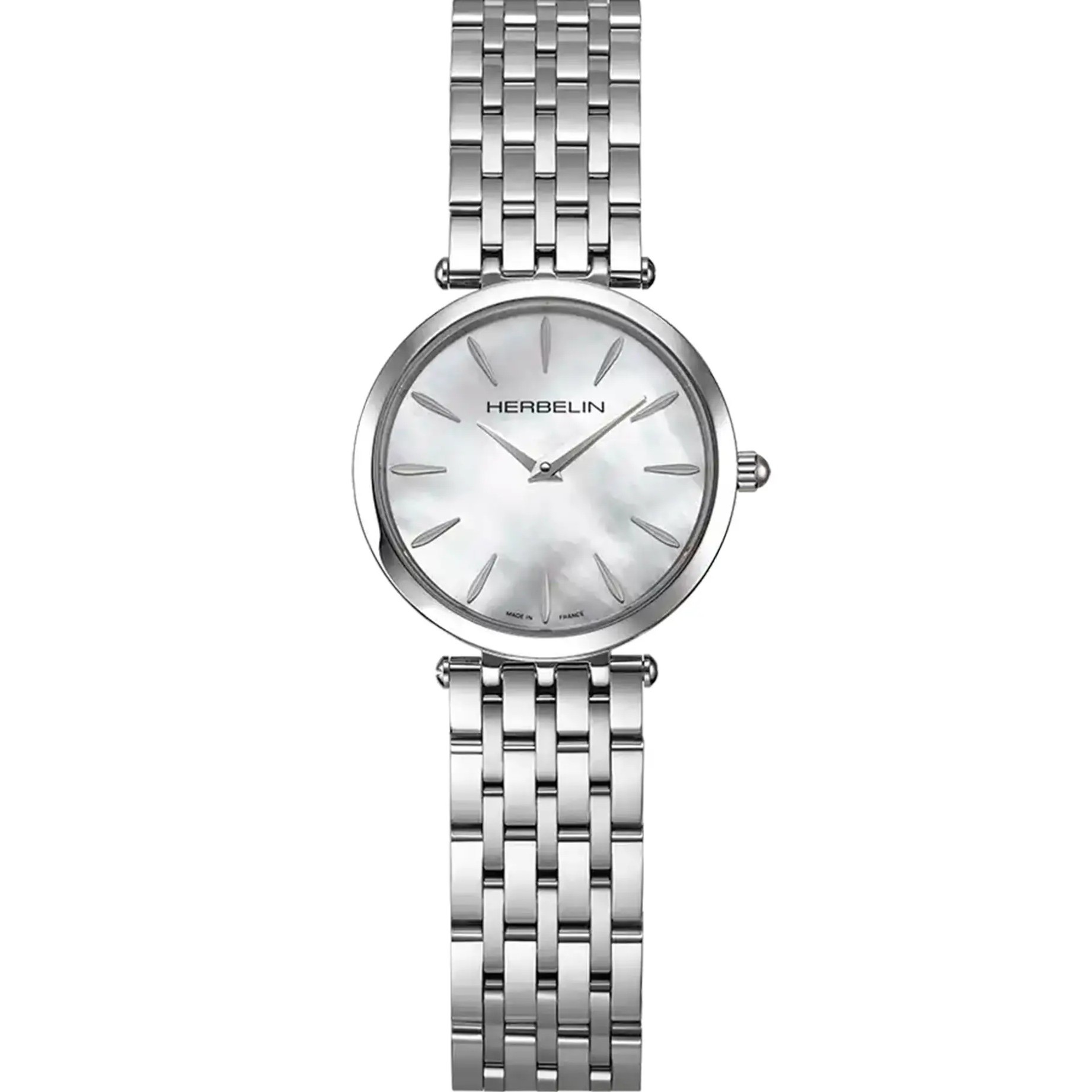 HERBELIN Epsilon Lady White Pearl Dial 28mm Silver Stainless Steel Bracelet 17116B19 - 