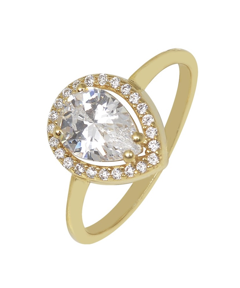 ΔΑΧΤΥΛΙΔΙ Ροζέτα Κίτρινο Χρυσό 9Κ με Ζιργκόν R-RFR730-1 - 