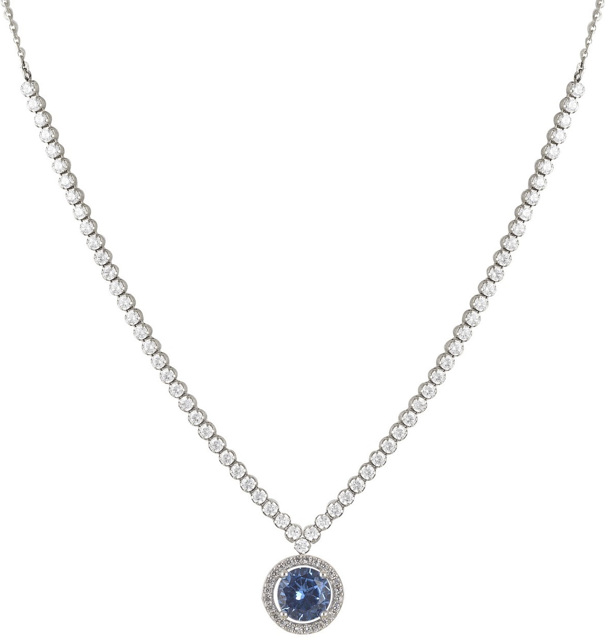 ΚΟΛΙΕ Ροζέτα SENZIO Κ9 Λευκό Χρυσό με Πέτρες Ζιργκόν 17174WB.K9