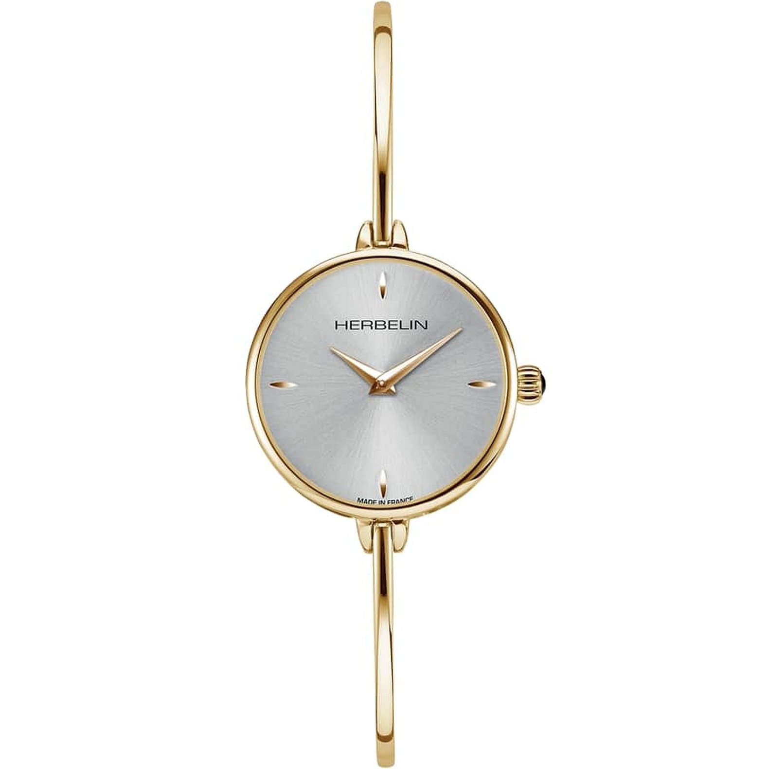 HERBELIN Fil Lady Silver Dial 26mm Gold Stainless Steel Bangle Bracelet 17206BP11 - 