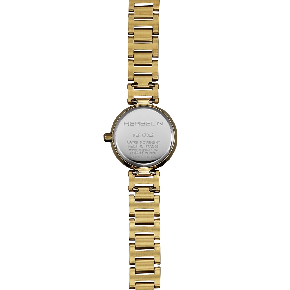 HERBELIN Lady H White Pearl Dial 22mm Gold Stainless Steel Bracelet 17312BP1N19 - 3
