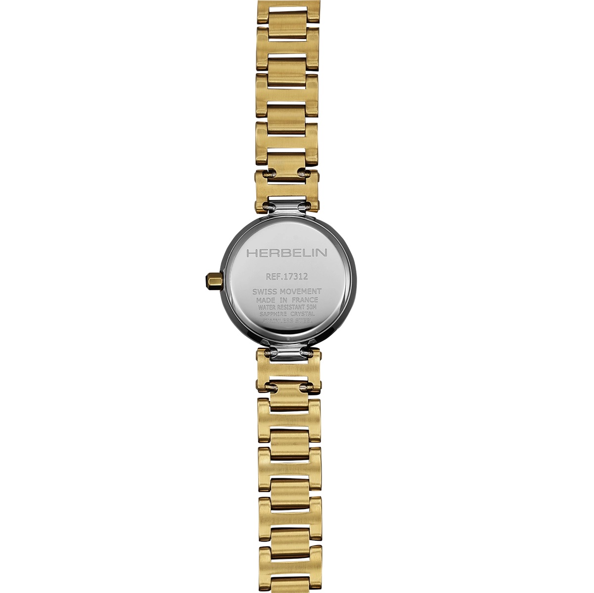 HERBELIN Lady H White Pearl Dial 22mm Two Tone Gold Stainless Steel Bracelet 17312BT1N19 - 3