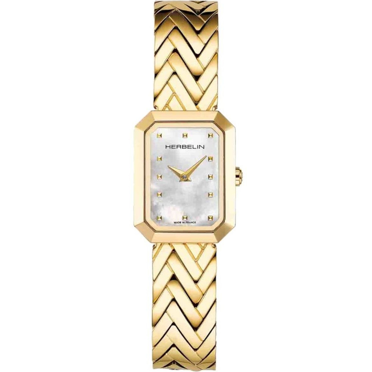 HERBELIN Octogone Lady White Pearl Octagone Dial 20.4x26.4mm Gold Stainless Steel Bracelet 17446BP19 - 