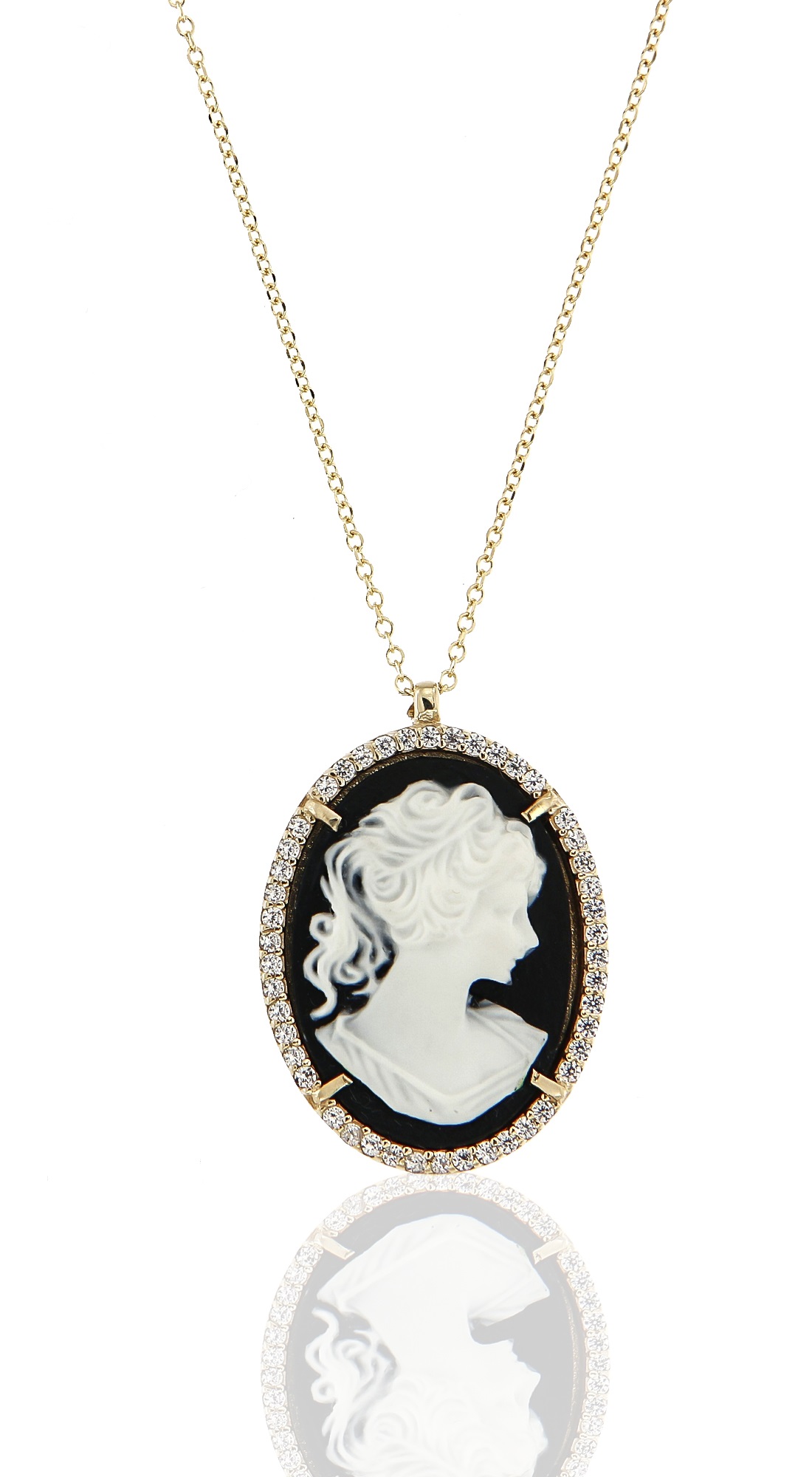 ΚΟΛΙΕ Cameo Κίτρινο Χρυσό Κ14 και Πέτρες Ζιργκόν 17450N - 2