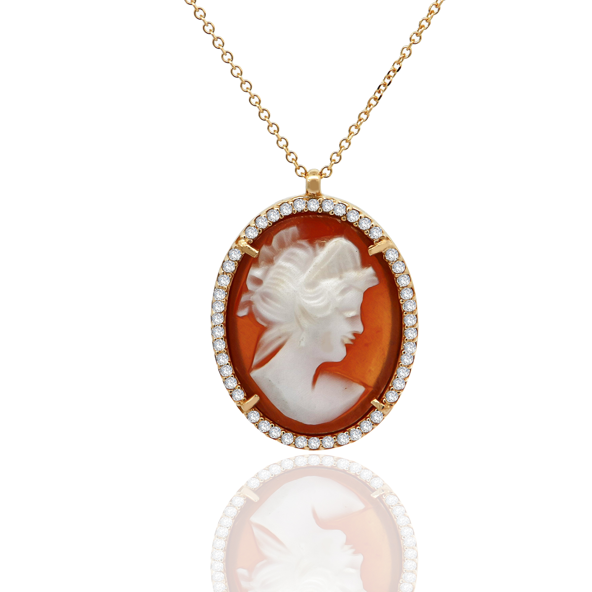 ΚΟΛΙΕ Cameo Κίτρινο Χρυσό Κ14 και Πέτρες Ζιργκόν 17491N - 2