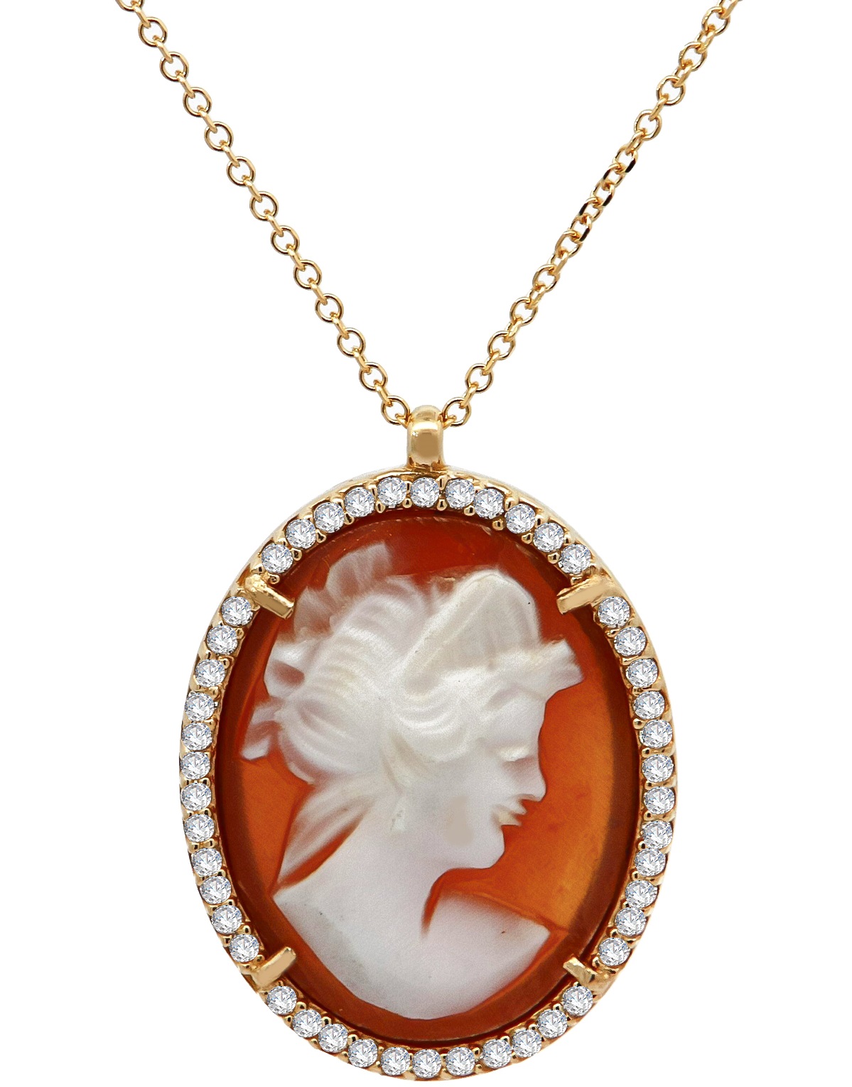 ΚΟΛΙΕ Cameo Κίτρινο Χρυσό Κ14 και Πέτρες Ζιργκόν 17491N - 1