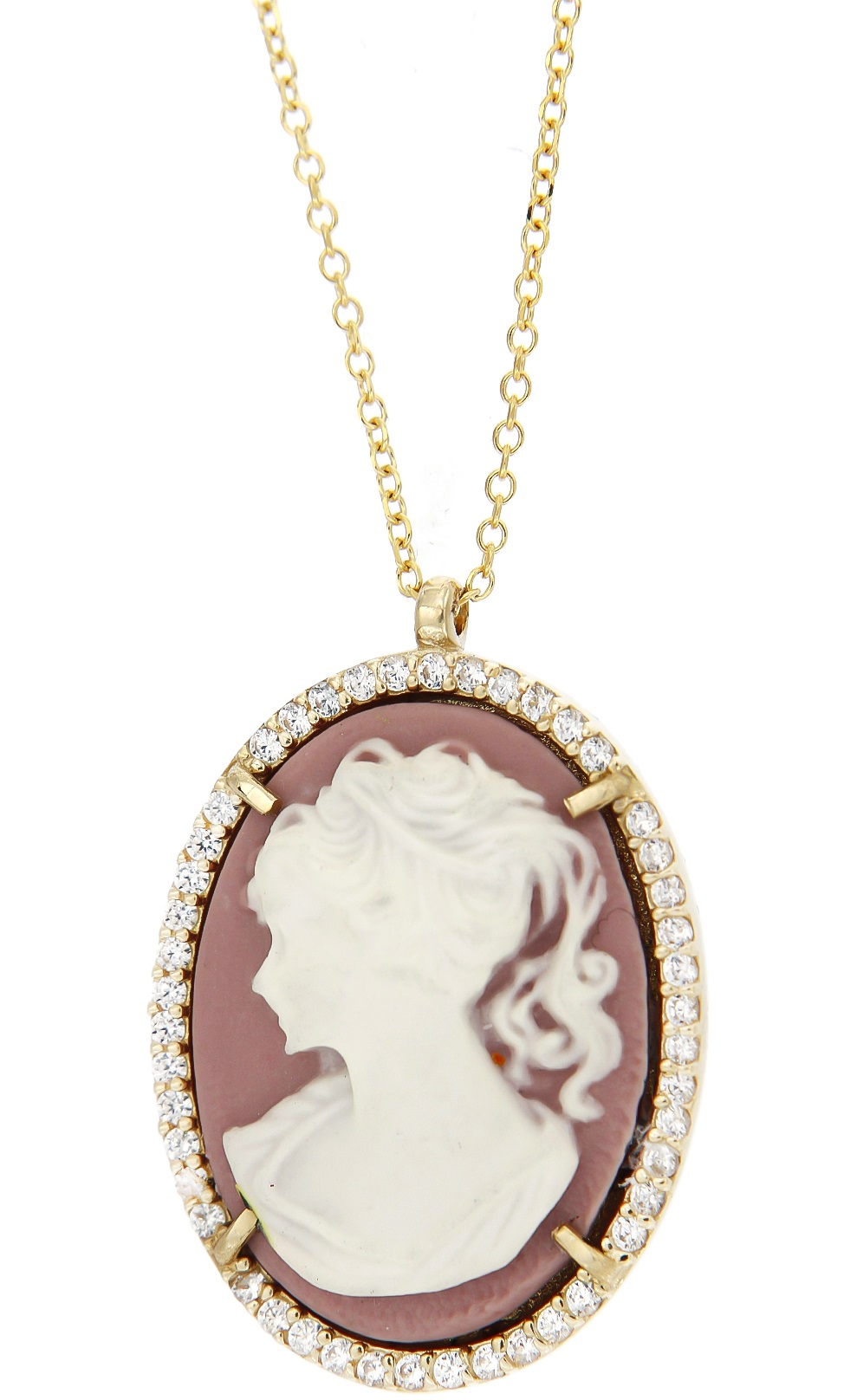 ΚΟΛΙΕ Cameo Κίτρινο Χρυσό Κ14 και Πέτρες Ζιργκόν 17492N - 
