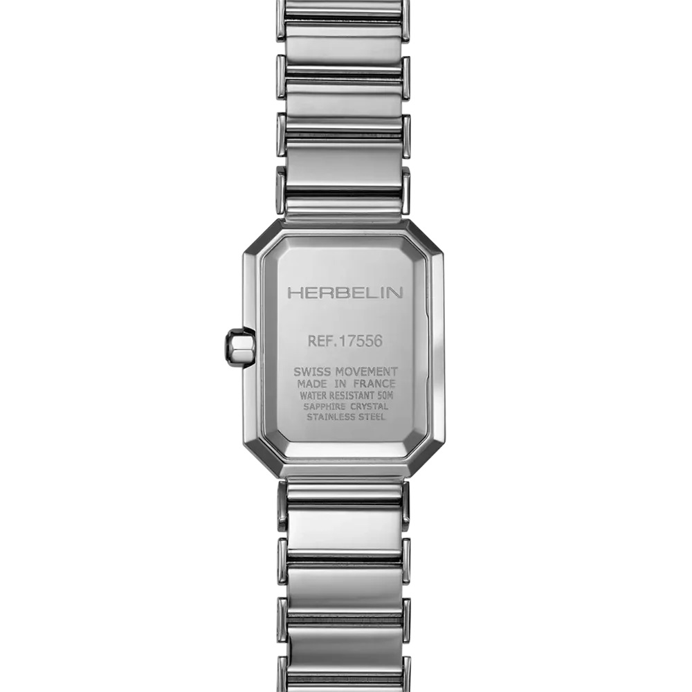 HERBELIN Octogone Lady White Pearl Rectangular Dial 20.4x26.4mm Silver Stainless Steel Bracelet 17556B19 - 3