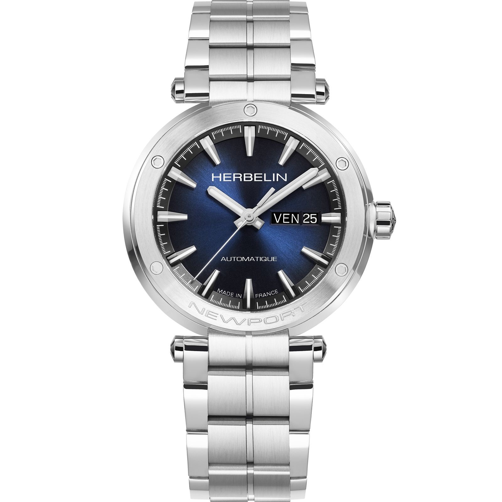 HERBELIN Newport Gent Automatic Blue Dial 42mm Silver Stainless Steel Bracelet 1768B15 - 