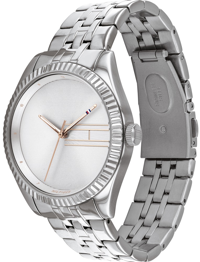 TOMMY HILFIGER Lee Three Hands 38mm Silver Stainless Steel Bracelet 1782080 - 