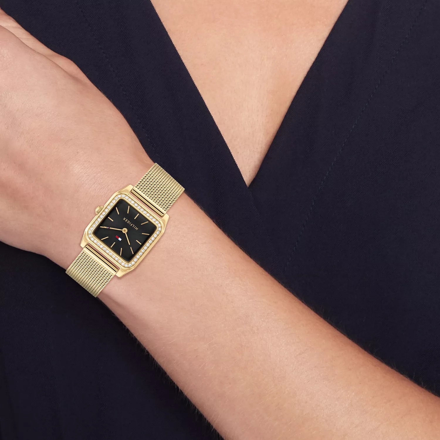 TOMMY HILFIGER Toni Crystals 26mm Gold Stainless Steel Mesh Bracelet 1782611 - 4