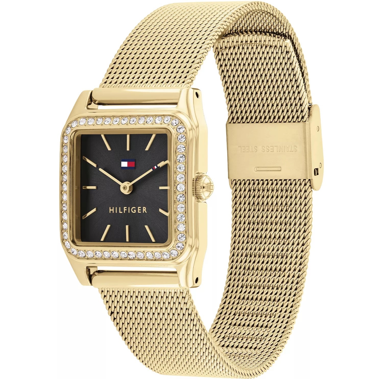 TOMMY HILFIGER Toni Crystals 26mm Gold Stainless Steel Mesh Bracelet 1782611 - 