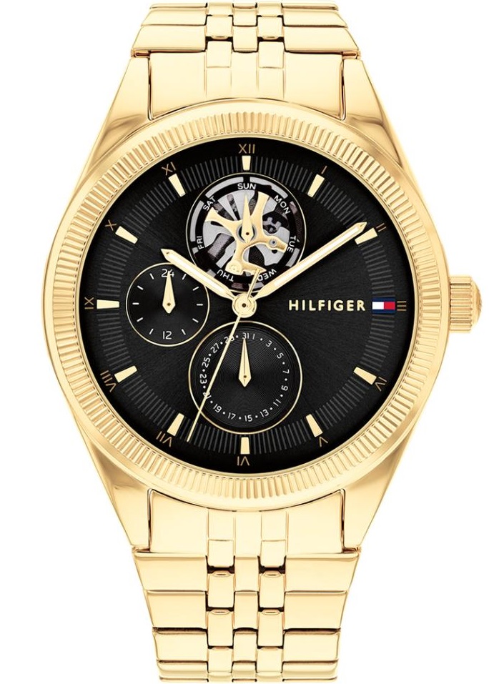 TOMMY HILFIGER Monica Multifunction Black Dial 38mm Gold Stainless Steel Bracelet 1782717 - 
