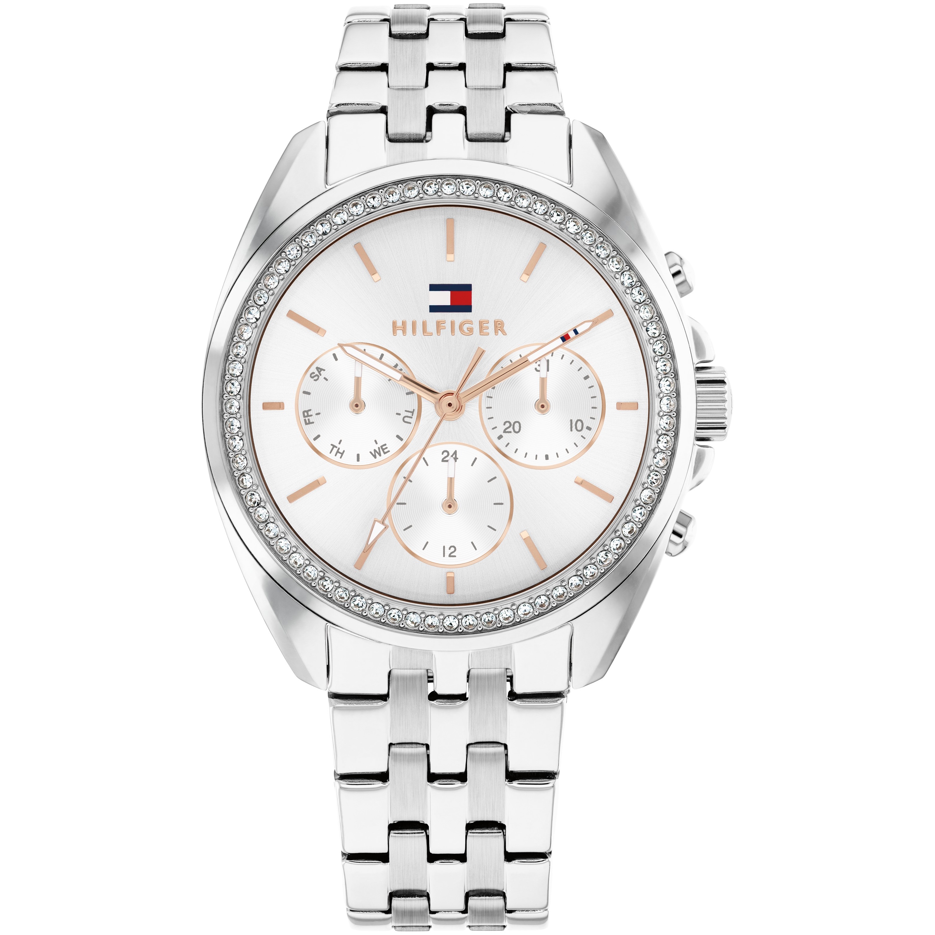TOMMY HILFIGER Mellie Multifunction Crystals Silver Dial 36mm Silver Stainless Steel Bracelet 1782802 - 