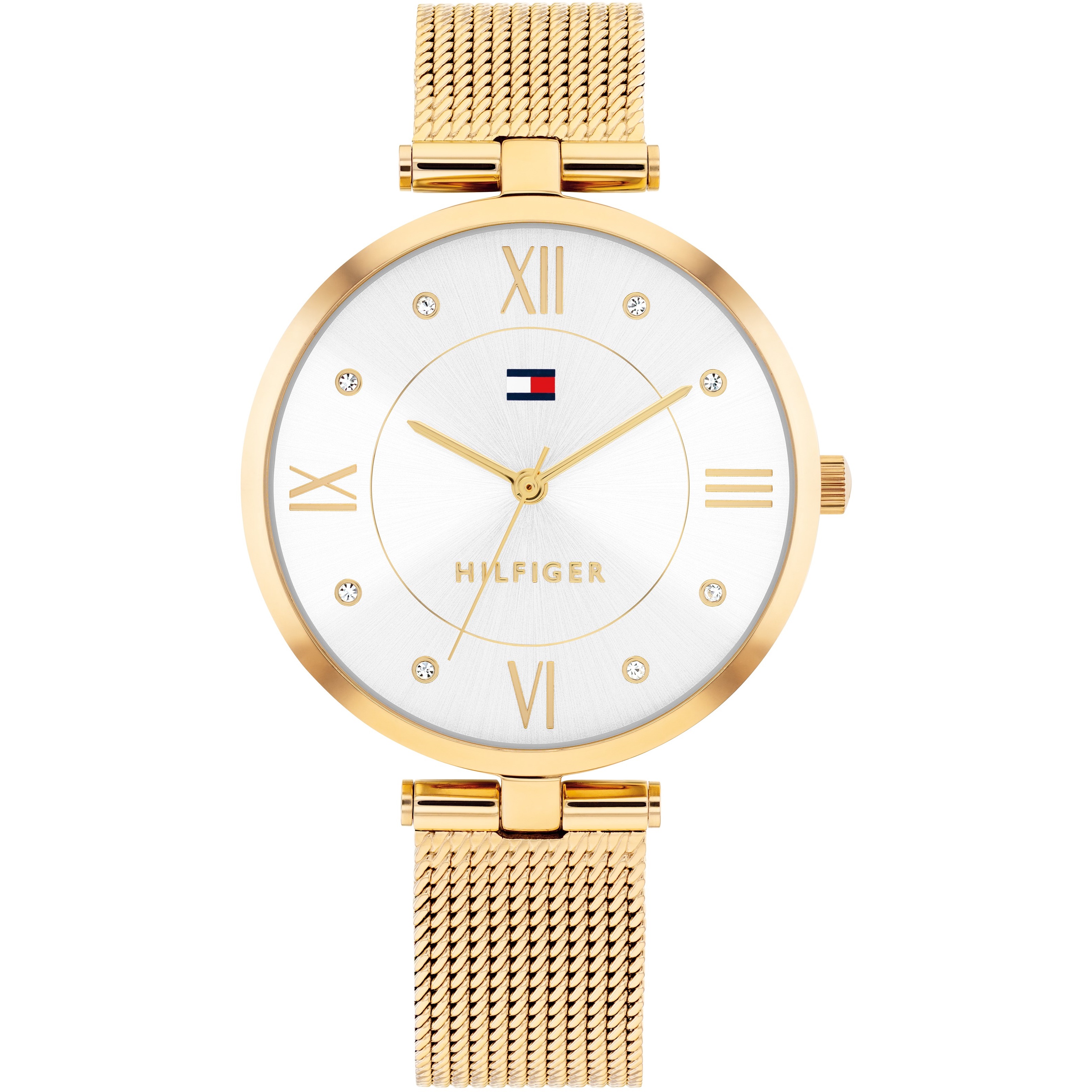 TOMMY HILFIGER Ella Silver Dial 34mm Gold Stainless Steel Mesh Bracelet 1782805 - 