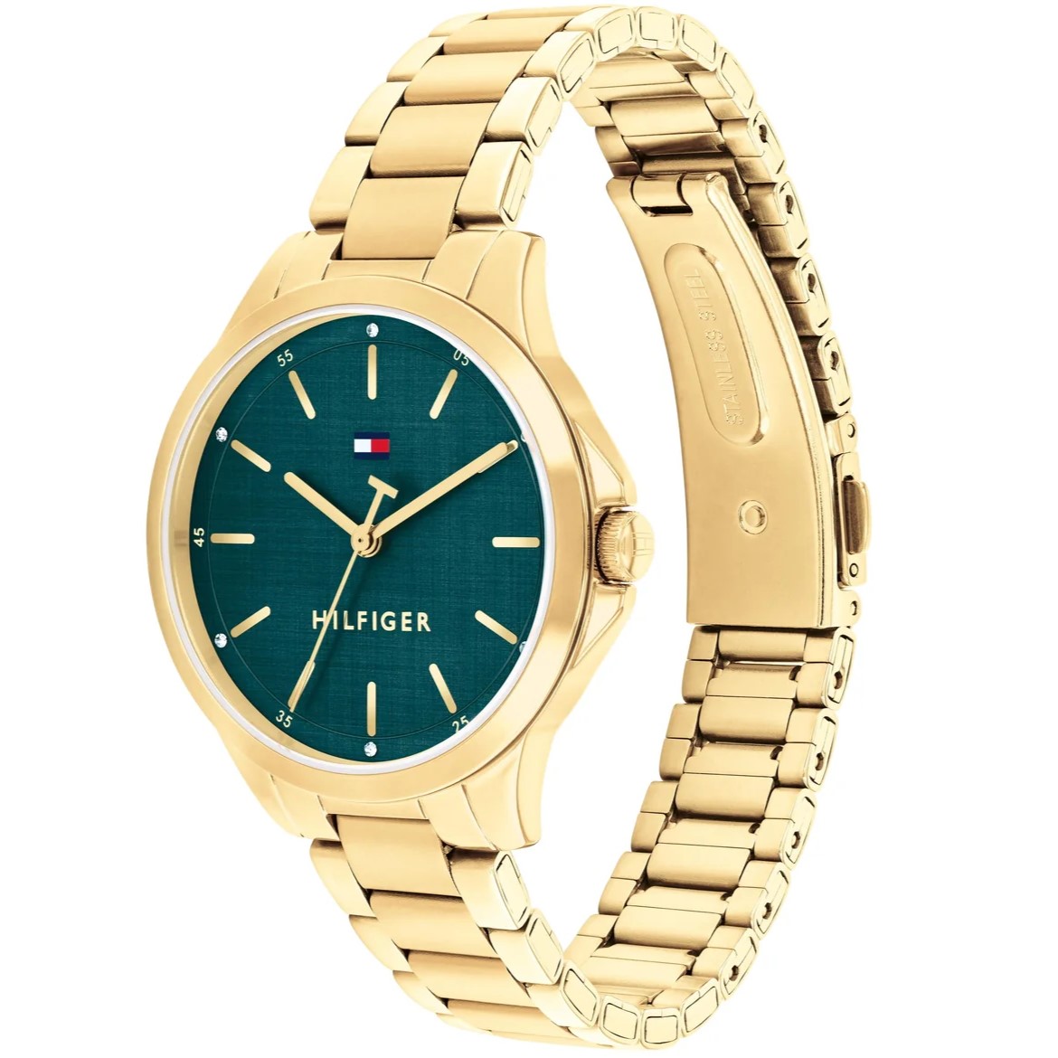 TOMMY HILFIGER Chloe Green Dial 34mm Gold Stainless Steel Bracelet 1782860 - 