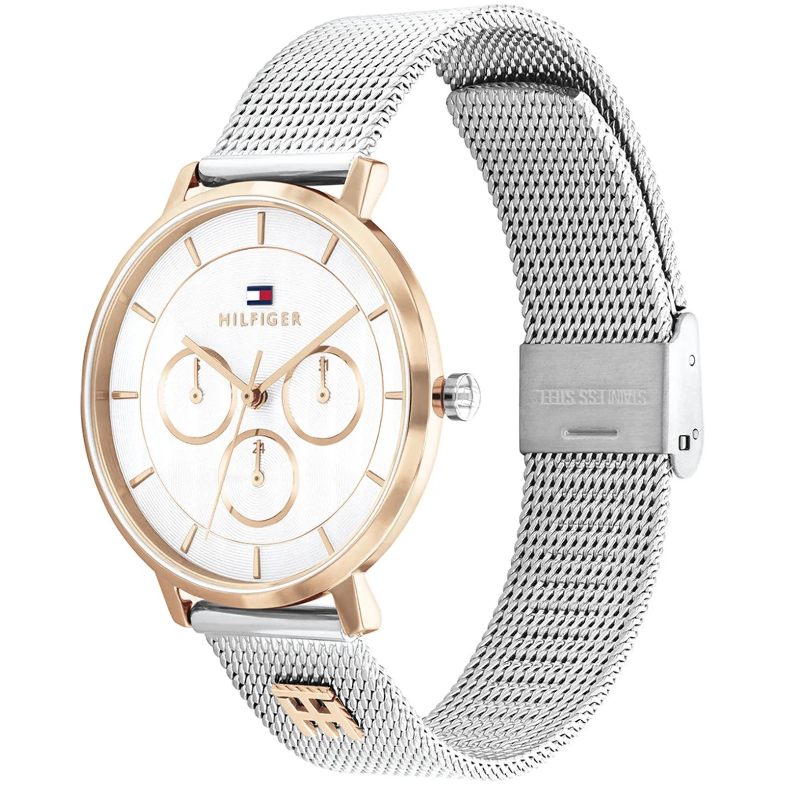 TOMMY HILFIGER Tea White Dial 36mm Two Tone Rose Gold Stainless Steel Mesh Bracelet 1782879 - 3