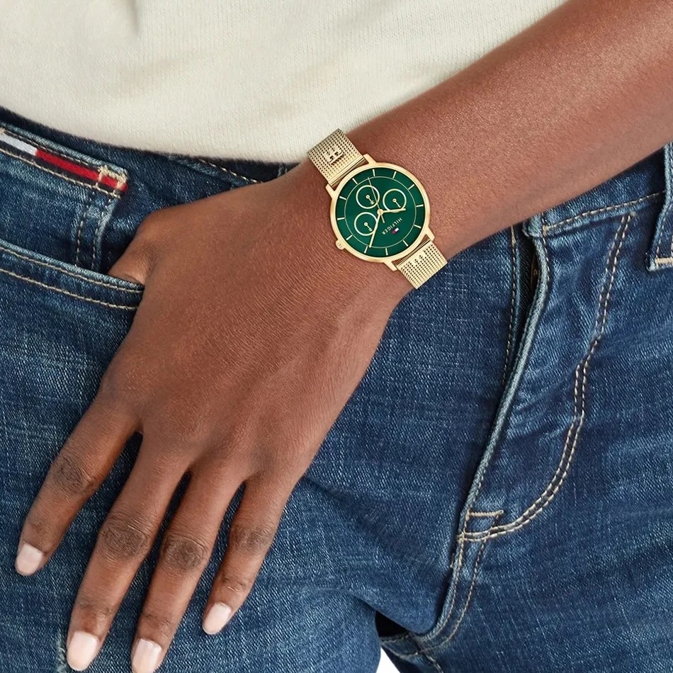TOMMY HILFIGER Tea Green Dial 36mm Gold Stainless Steel Mesh Bracelet 1782880 - 