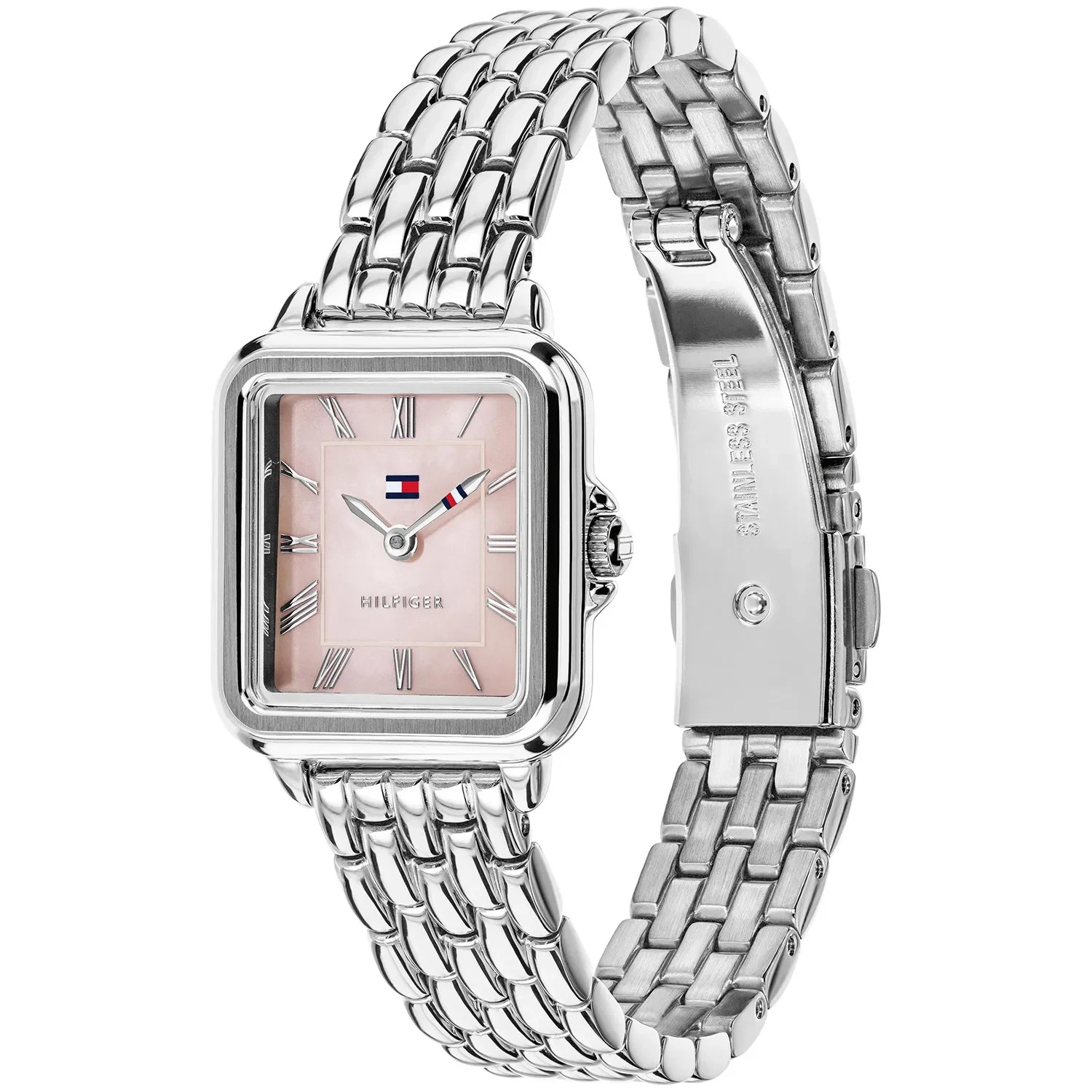 TOMMY HILFIGER Mia Pink Mother of Pearl Dial 22.5 x 24mm Silver Stainless Steel Bracelet 1782914 - 3