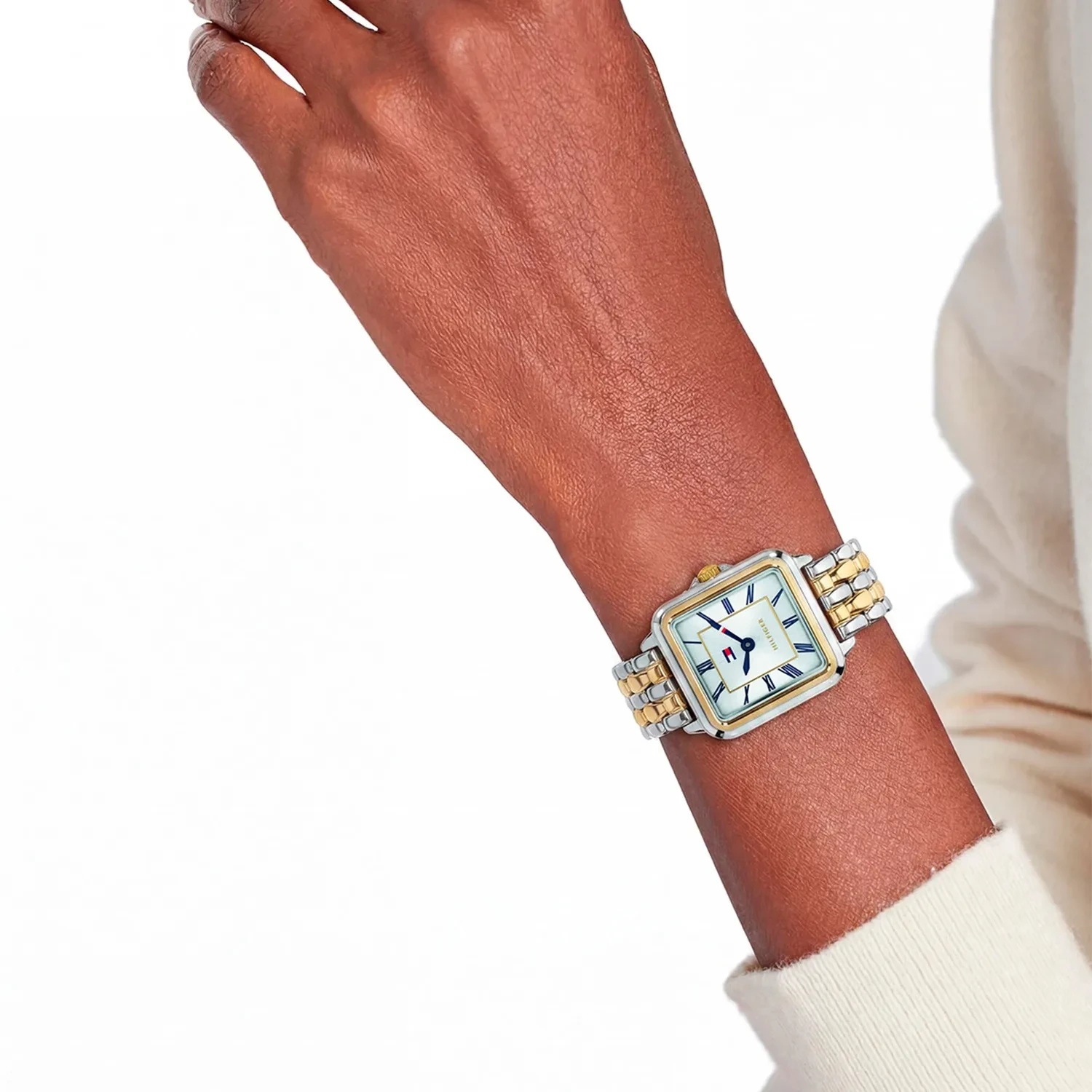 TOMMY HILFIGER Mia Silver Dial 22.5 x 24mm Two-Tone Silver Stainless Steel Bracelet 1782915 - 