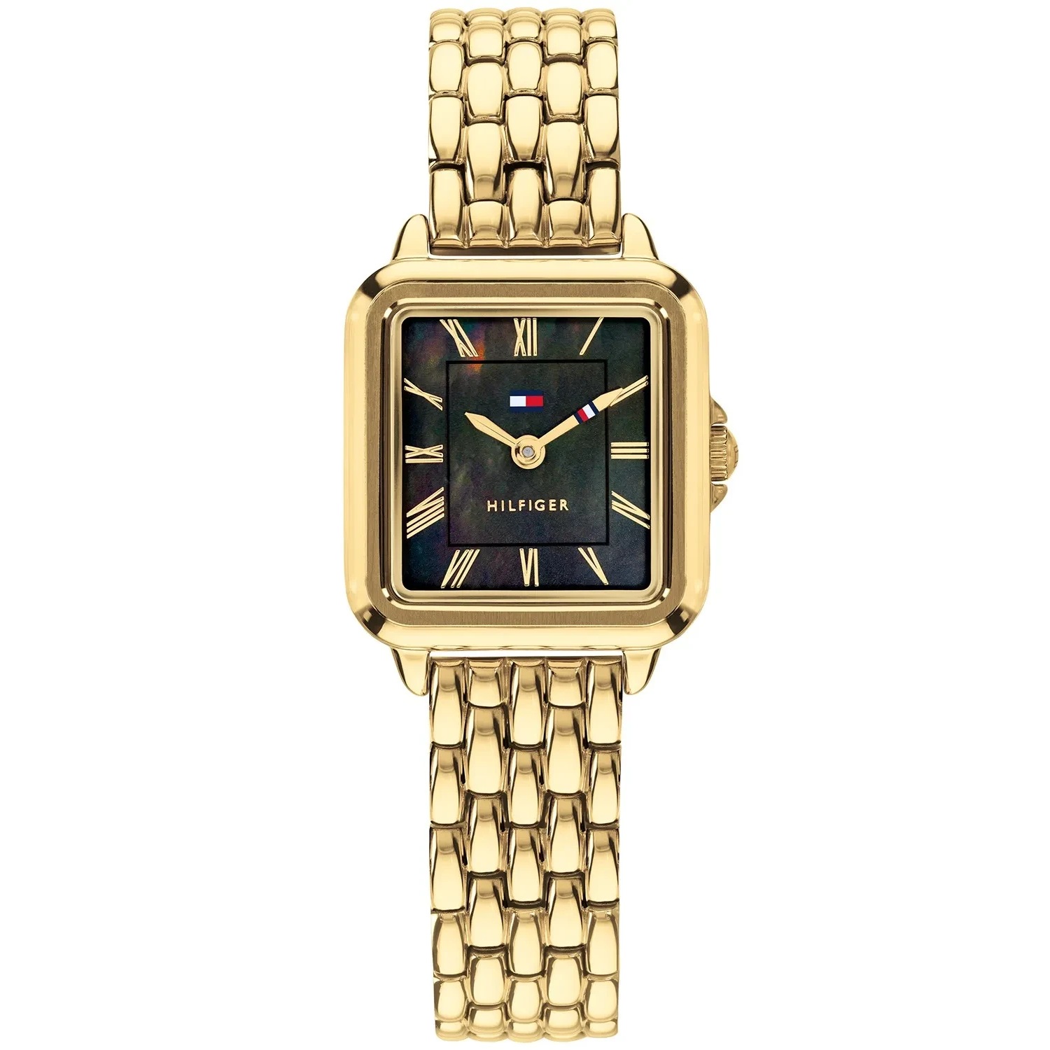TOMMY HILFIGER Mia Black Dial 22.5 x 24mm Gold Stainless Steel Bracelet 1782916 - 