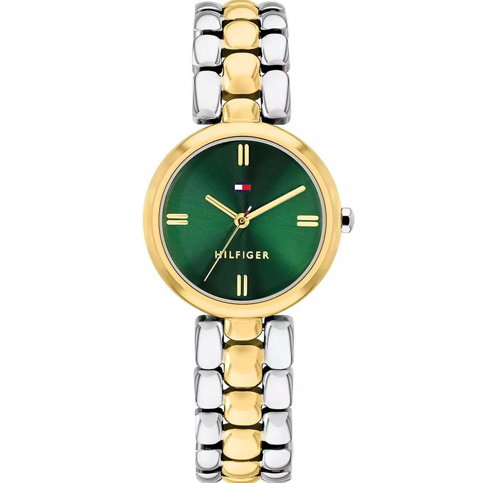 TOMMY HILFIGER Annie Green Dial 26mm Two Tone Gold Stainless Steel Bracelet 1782927 - 