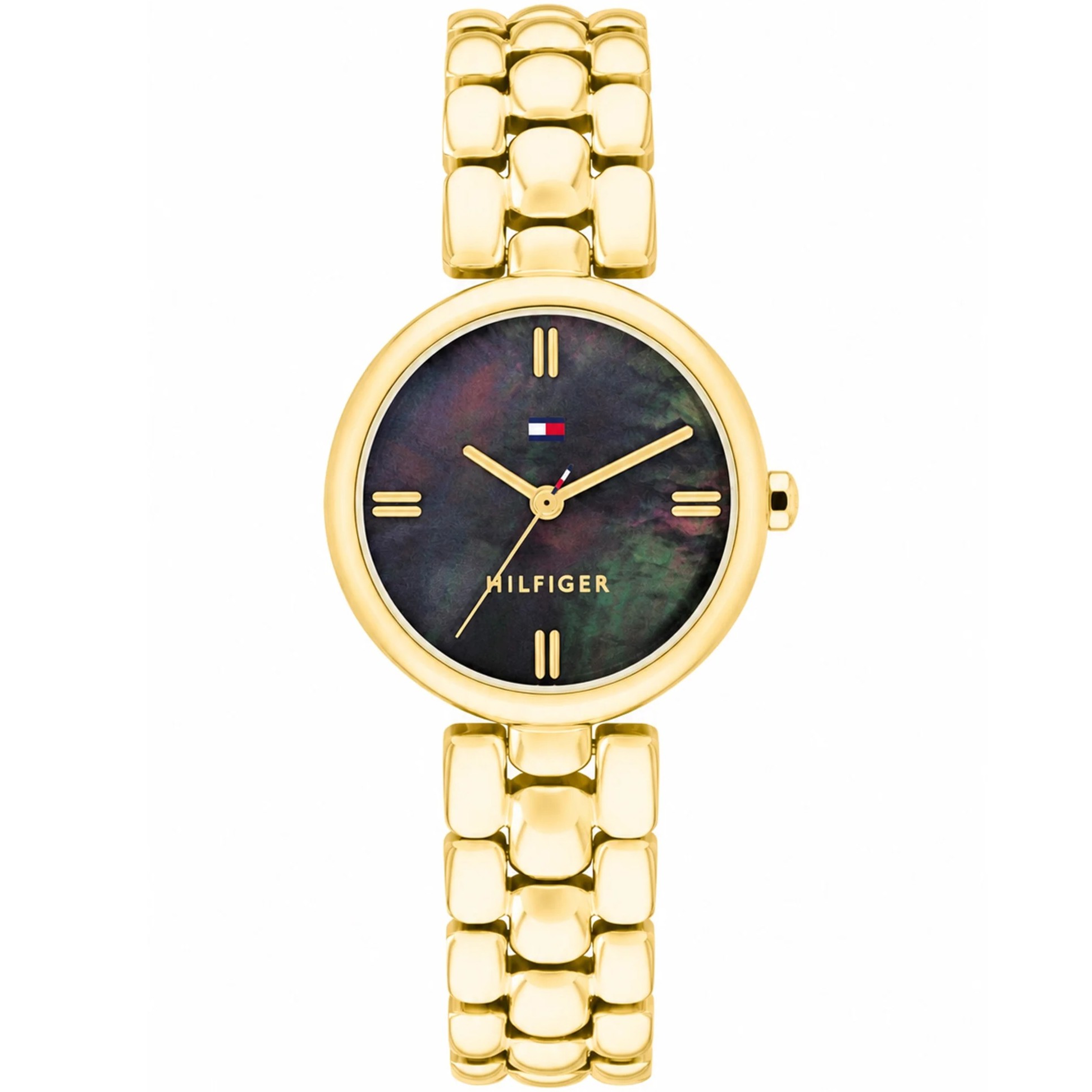 TOMMY HILFIGER Annie Black Mother Of Pearl Dial 26mm Gold Stainless Steel Bracelet 1782930 - 