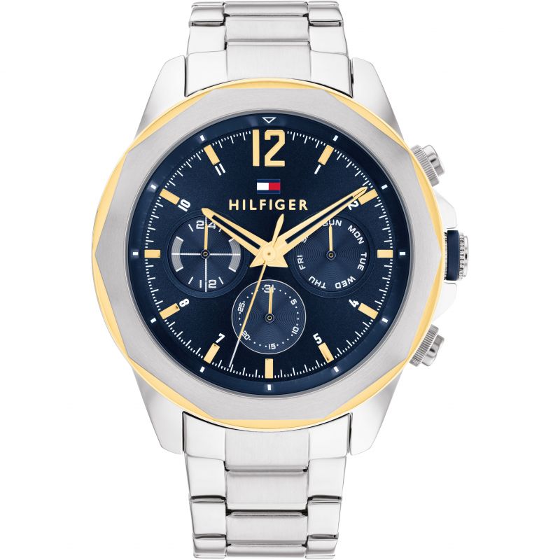 TOMMY HILFIGER Lars Multifunction Blue Dial 46mm Silver Stainless Steel Bracelet 1792059 - 1