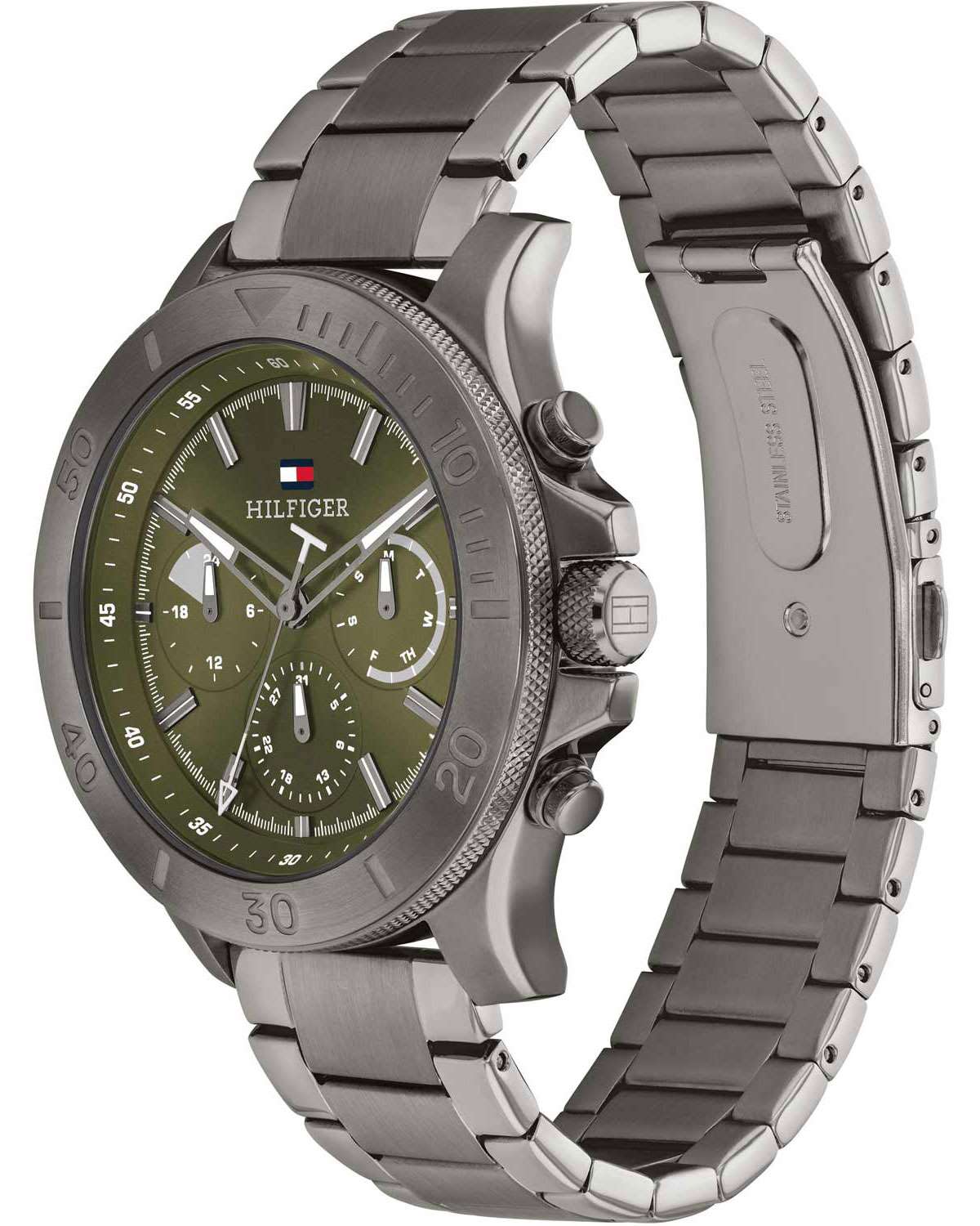 TOMMY HILFIGER Bryan Multifunction Green Dial 46mm Gray Stainless Steel Bracelet 1792115 - 2