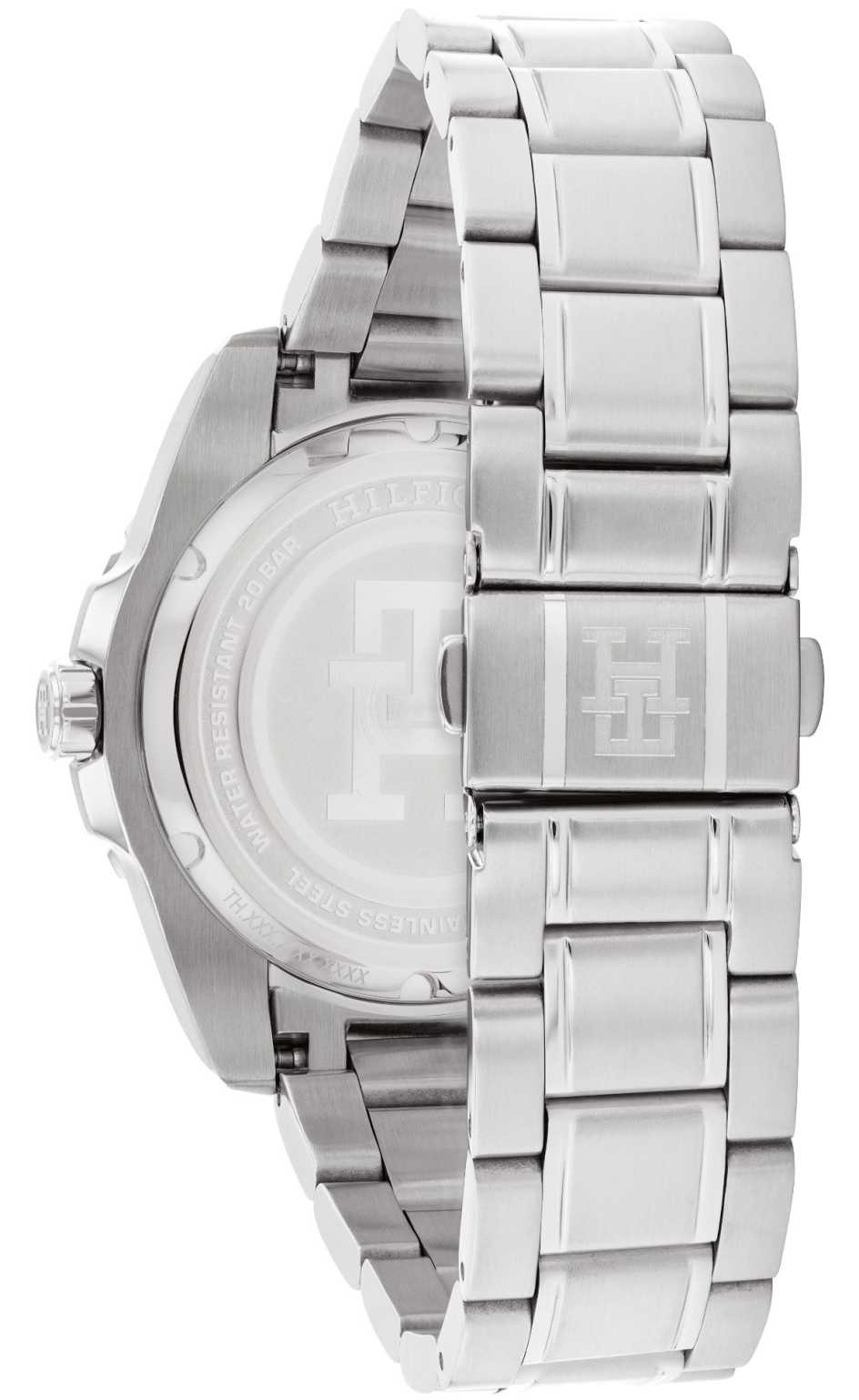 TOMMY HILFIGER TH85 GMT Pepsi Swiss Made Black Dial 42mm Silver Stainless Steel Bracelet 1792131 - 3