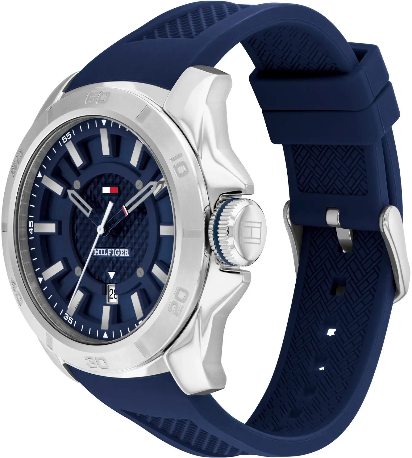 TOMMY HILFIGER Windsurf Blue Dial 46mm Silver Stainless Steel Blue Rubber Strap 1792134 - 
