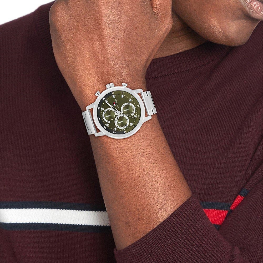 TOMMY HILFIGER Rocky Multifunction Green Dial 46mm Silver Stainless Steel Bracelet 1792180 - 4