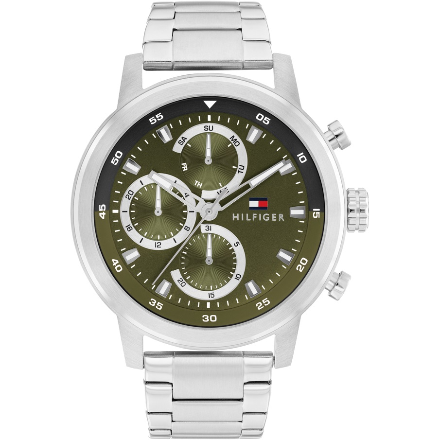 TOMMY HILFIGER Rocky Multifunction Green Dial 46mm Silver Stainless Steel Bracelet 1792180 - 