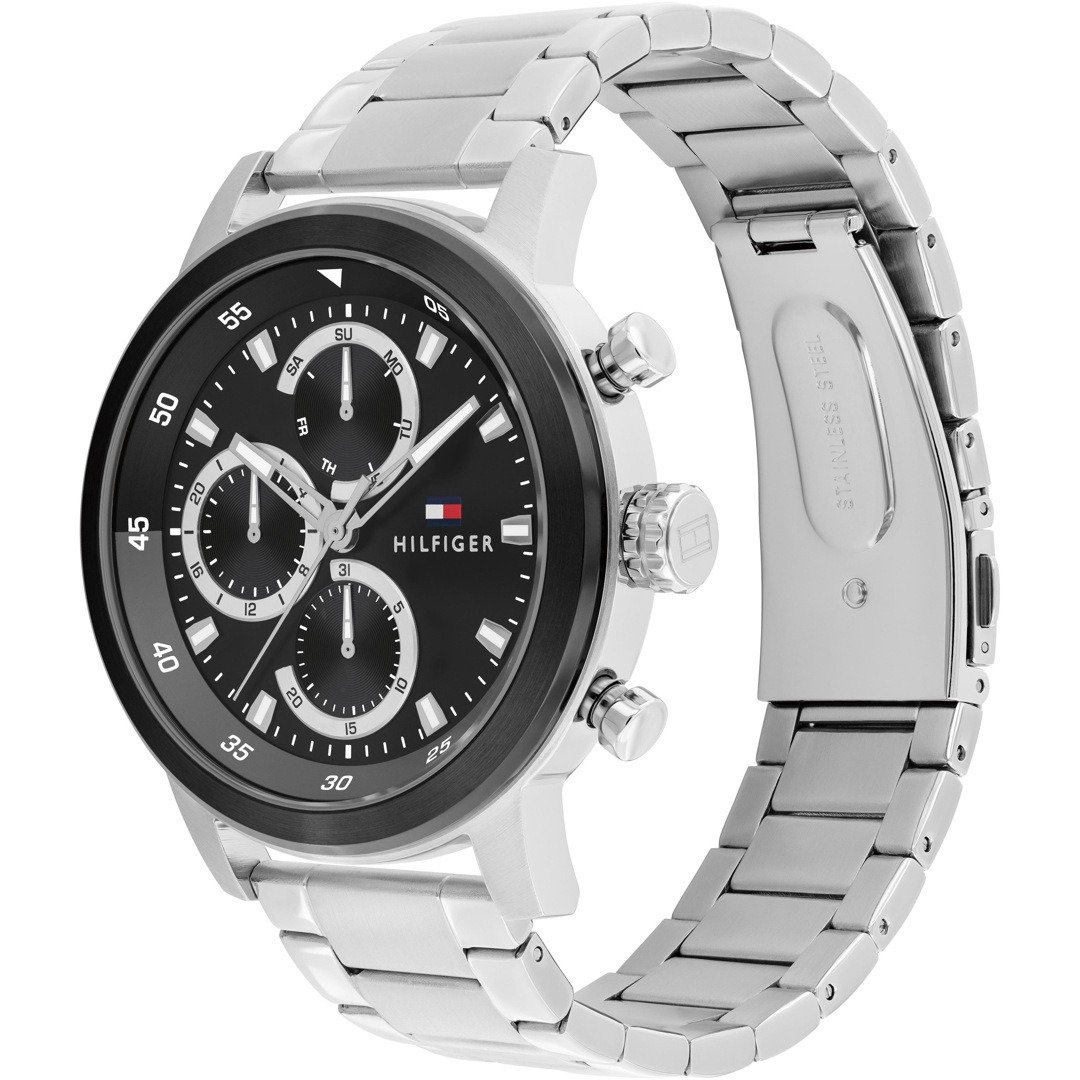 TOMMY HILFIGER Rocky Multifunction Black Dial 46mm Silver Stainless Steel Bracelet 1792181 - 3