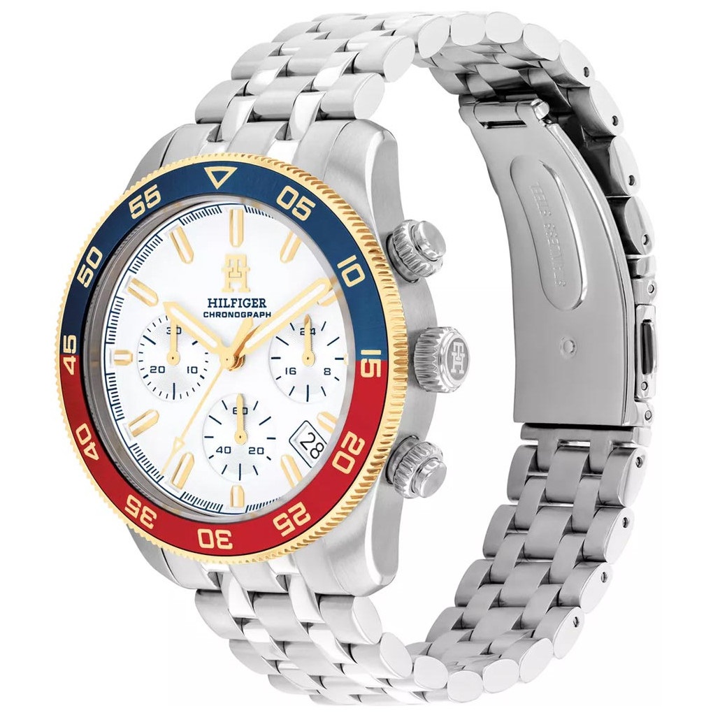 TOMMY HILFIGER TH85 Chronograph White Dial 41mm Silver Stainless Steel Bracelet 1792184 - 