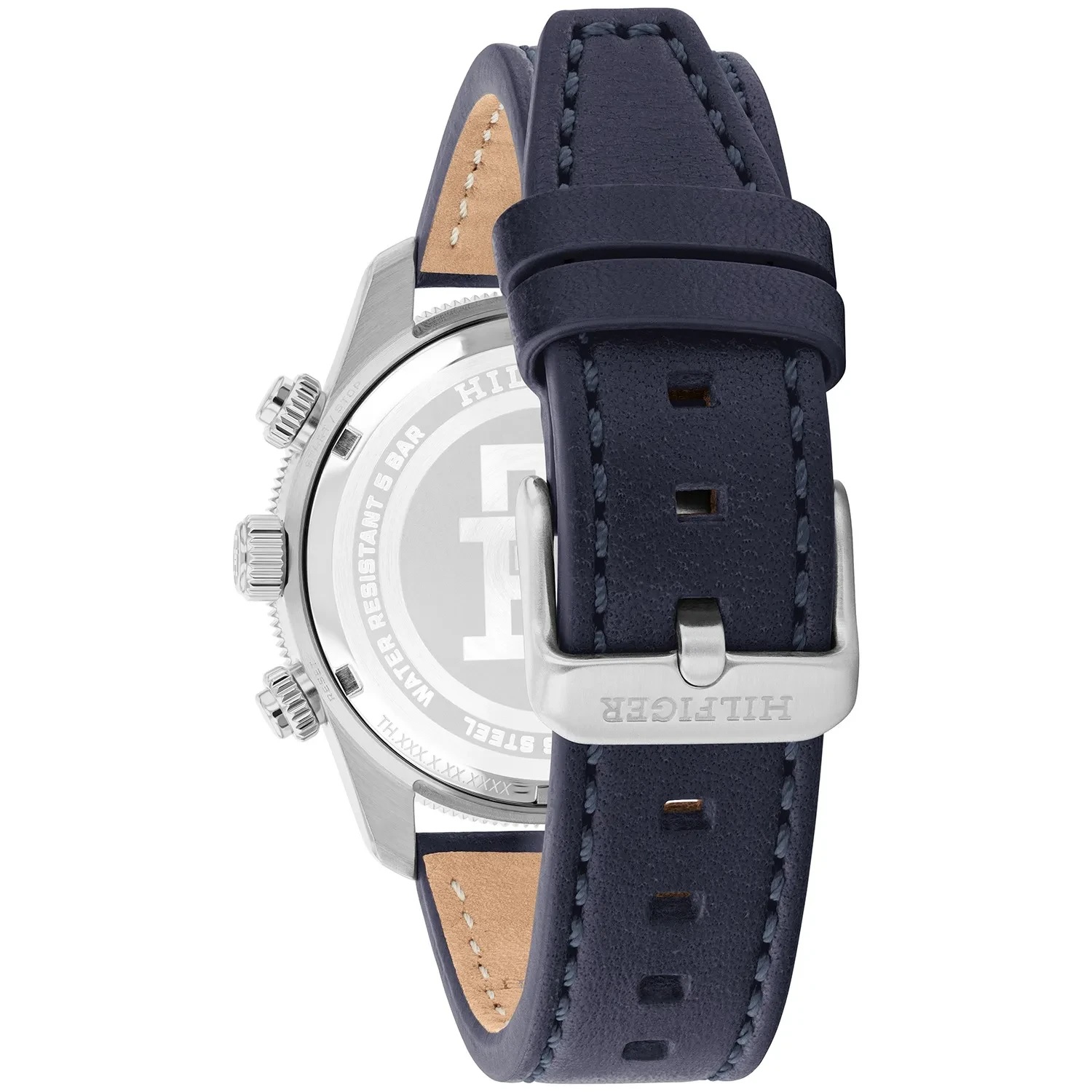 TOMMY HILFIGER TH85 Chronograph Light Blue Dial 41mm Silver Stainless Steel Blue Leather Strap 1792187 - 3
