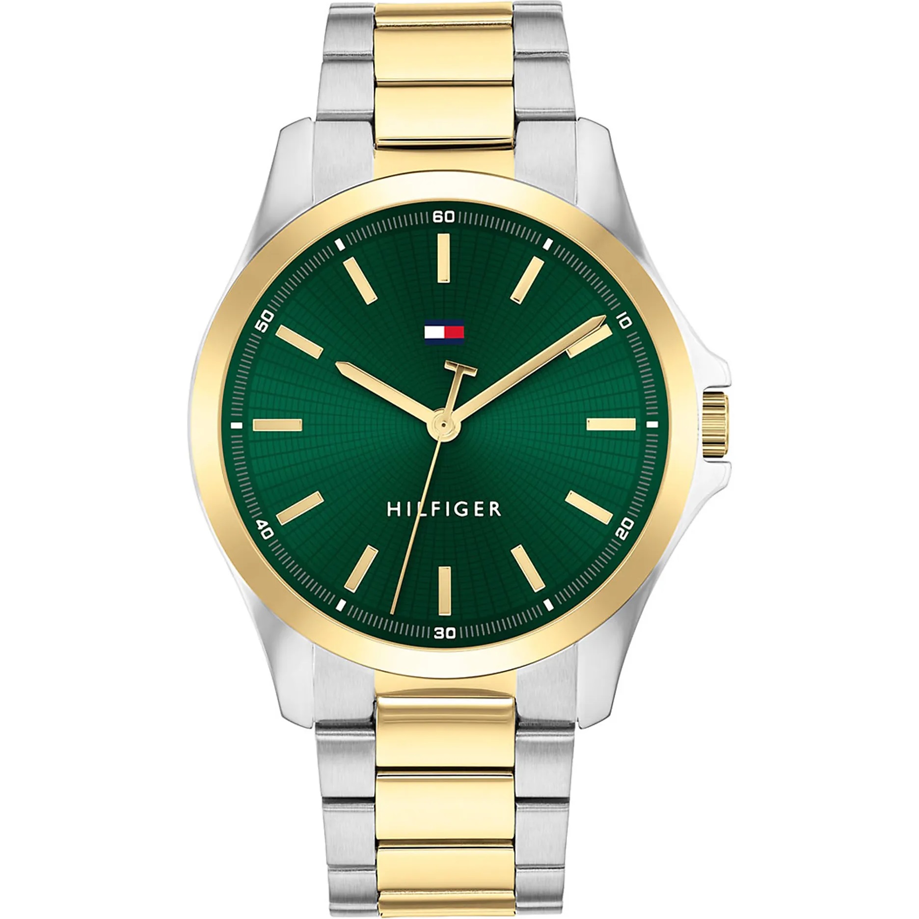 TOMMY HILFIGER Bruce Green Dial 43mm Two Tone Gold Stainless Steel Bracelet 1792192 - 