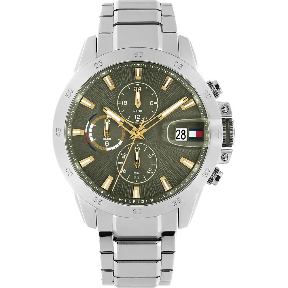 TOMMY HILFIGER Jameson Multifunction Green Dial 43mm Silver Stainless Steel Bracelet 1792197 - 